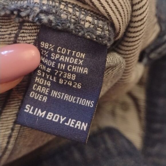 Madewell Slim Boyfriend Jean distressed patchwork raw hem blue denim size 24 - Picture 10 of 13